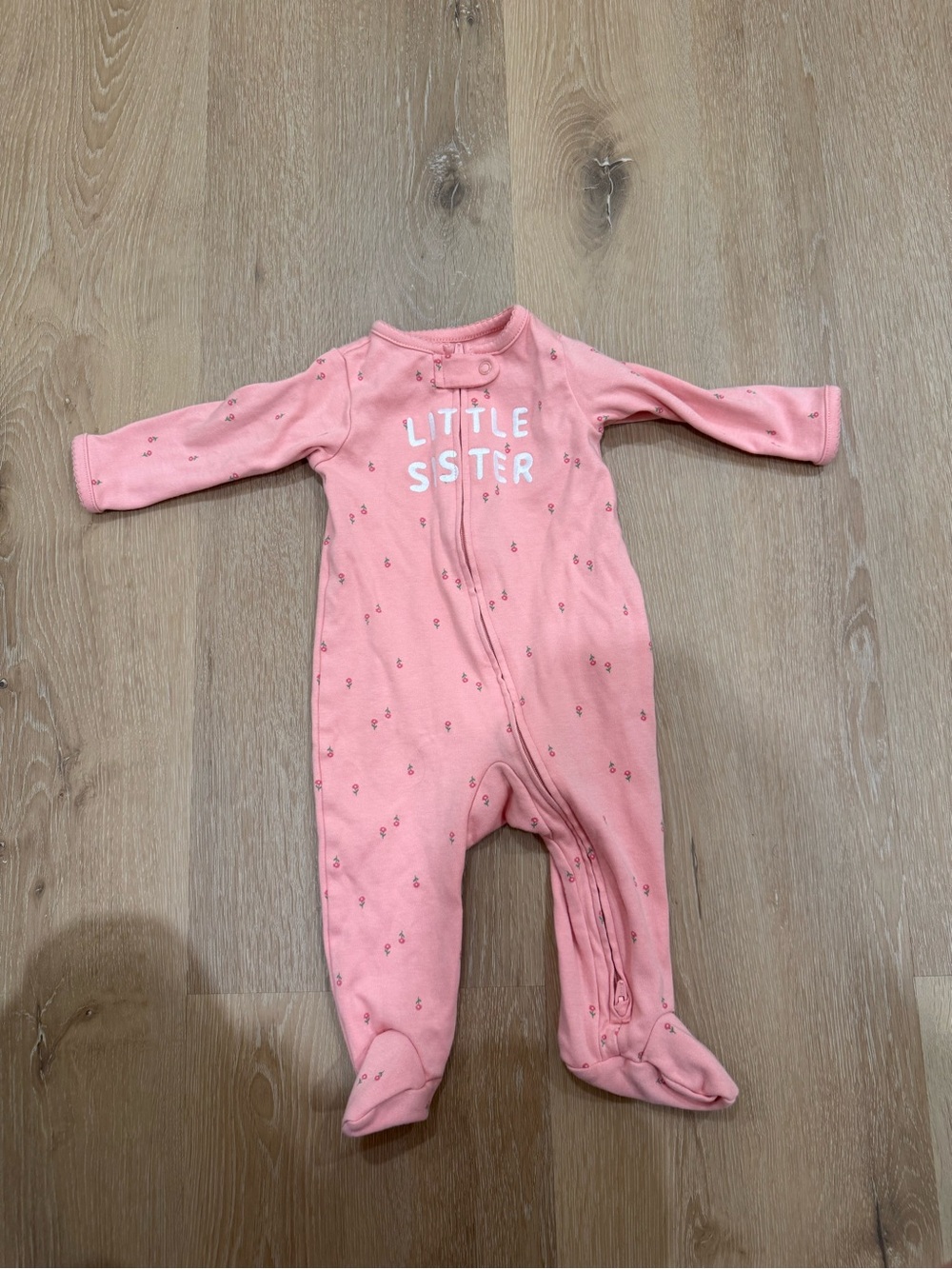 Carter's Pink 'Little Sister' Footed One-Piece